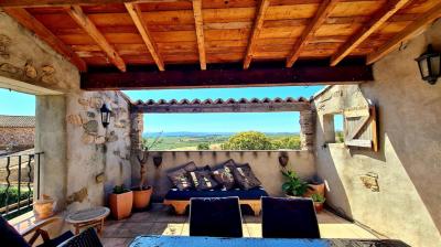 Old Stone Barn Entirely Renovated With 178 M2 Of Living Space, Courtyard, Terrace With Panoramic Vie